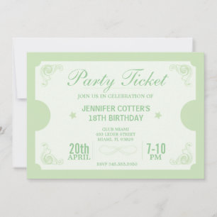 Party Biljett Inbjudningar