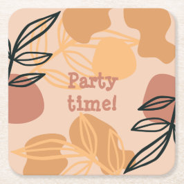party, boho peach underlägg papper kvadrat