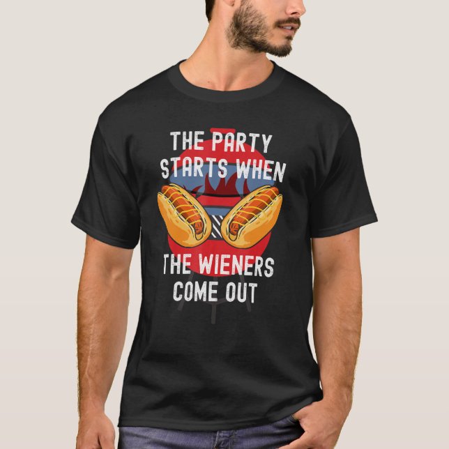 Party börjar när Wiener kommer ut från lusen H T Shirt (Framsida)
