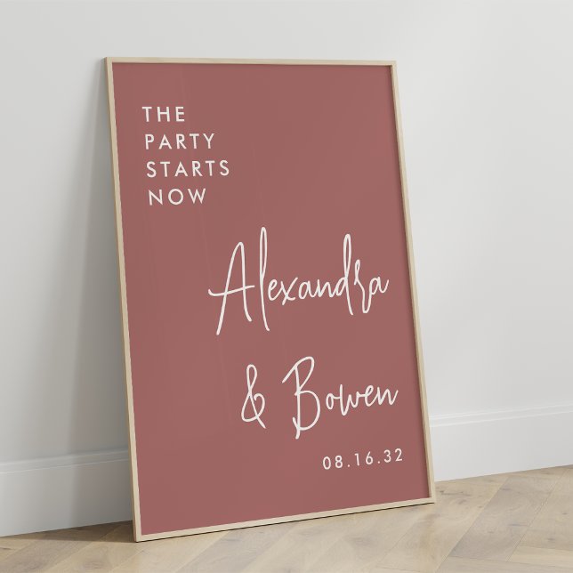 Party börjar nu Bröllop | Desert Ro Poster (Skapare uppladdad)