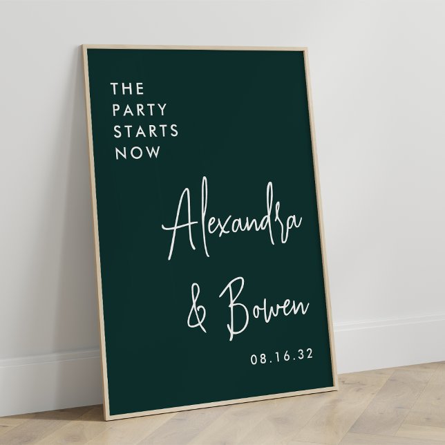 Party börjar nu Bröllop | Grönt av skog Poster (Skapare uppladdad)