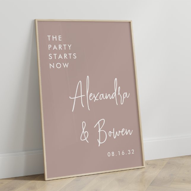 Party börjar nu Bröllop | Ro Taupe Poster (Skapare uppladdad)