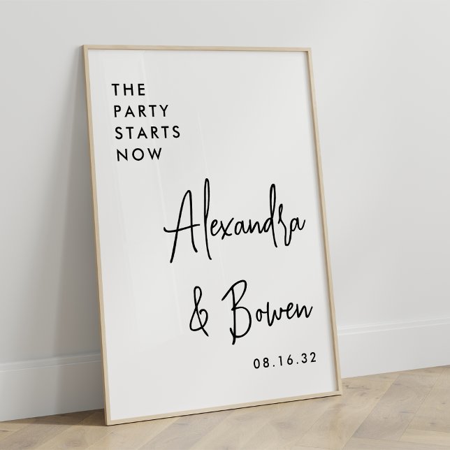 Party börjar nu Bröllop | Svartvitt Poster (Skapare uppladdad)