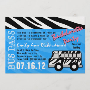 Party Buss Bachelorette Party Bash Inbjudningar