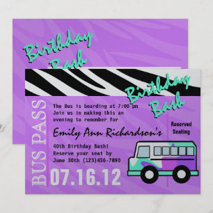 Party Buss födelsedag Inbjudningar