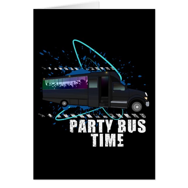 Party Buss Hälsningskort (Framsidan)