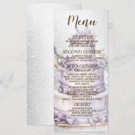 Party Cake Lavender Blommigt Elegant bröllop Meny