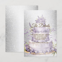 Party Cake Lavender Blommigt Elegant bröllop Tilläggskort