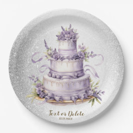 Party Cake Lavender Blommigt Watercolor Elegant