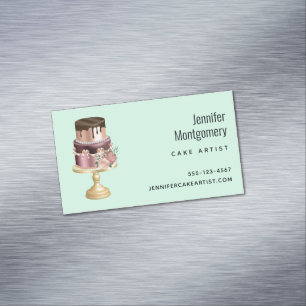 Party Cake, vacker Shiny Glam Magnetiska Visitkort