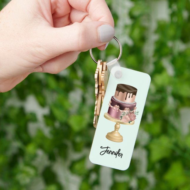 Party Cake, vacker Shiny Glam Nyckelring (Hand)