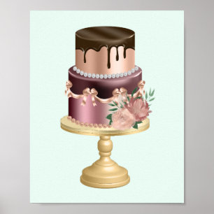 Party Cake, vacker Shiny Glam Poster