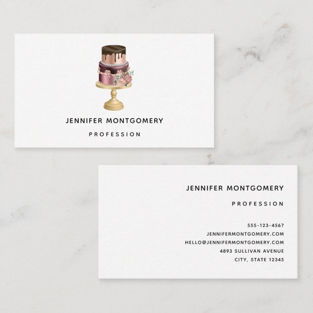 Party Cake, vacker Shiny Glam Visitkort (Fram/baksida)