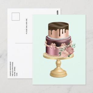 Party Cake, vacker Shiny Glam Vykort