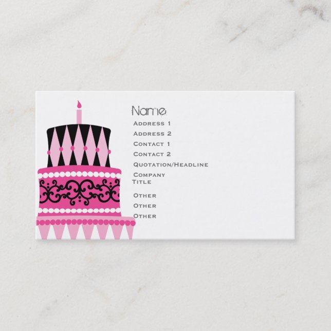 Party Cake Visitkort (Framsida)