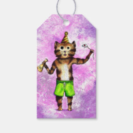 Party Cat Gift Märkres Presentetikett