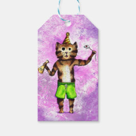 Party Cat Gift Märkres Presentetikett