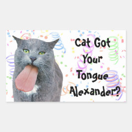 Party Cat Har din Tunga? Rektangulärt Klistermärke
