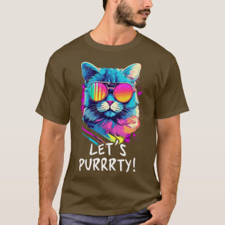Party Cat i Sunglasses Manar Women 90s Retro Pun F T Shirt