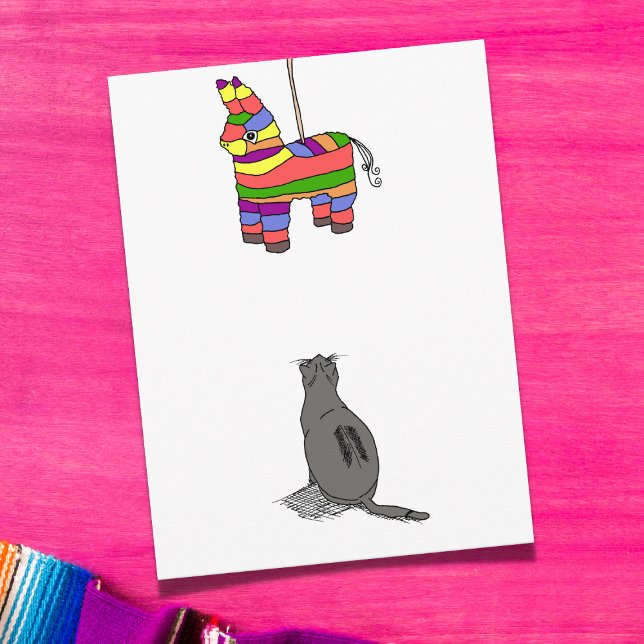 Party Cat och Piñata Vykort (Skapare uppladdad)