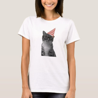 Party Cat stripe hatt 50 s glas T Shirt