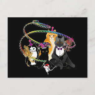 Party Cats Inbjudan Vykort