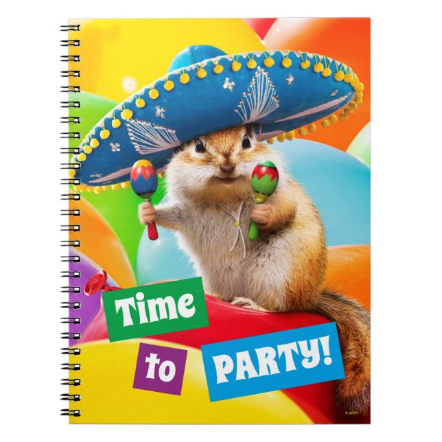Party Chipmunk i Sombrero Anteckningsbok (Framsidan)