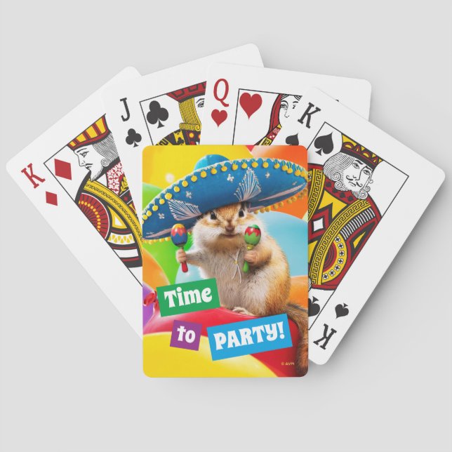 Party Chipmunk i Sombrero Casinokort (Baksidan)