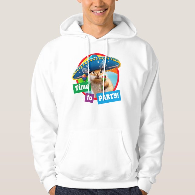 Party Chipmunk i Sombrero Hoodie (Framsida)