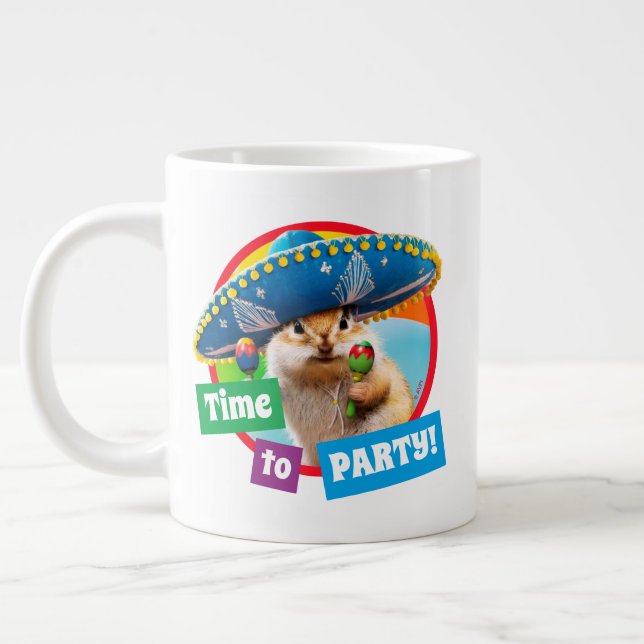 Party Chipmunk i Sombrero Jumbo Mugg (Vänster)