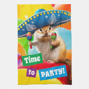 Party Chipmunk i Sombrero Kökshandduk
