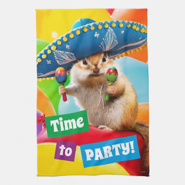 Party Chipmunk i Sombrero Kökshandduk (Vertikal)