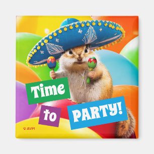 Party Chipmunk i Sombrero Magnet