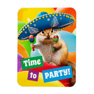 Party Chipmunk i Sombrero Magnet