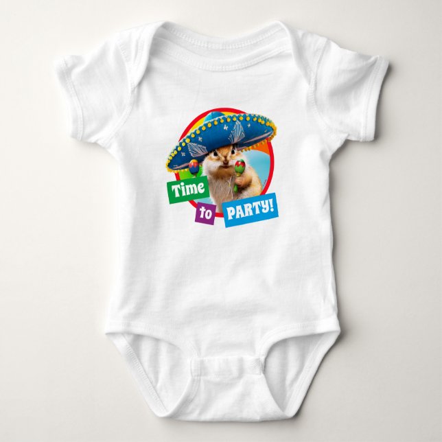 Party Chipmunk i Sombrero T Shirt (Framsida)