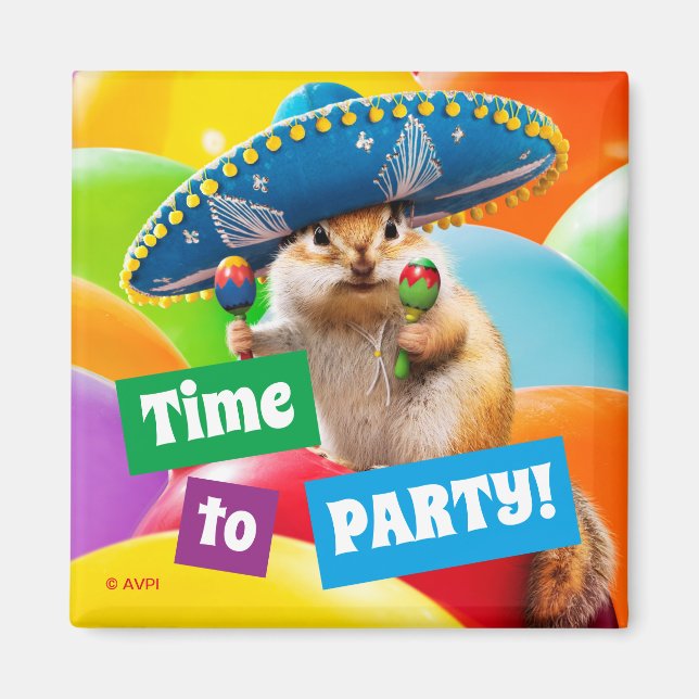 Party Chipmunk in Sombrero Magnet (Framsidan)