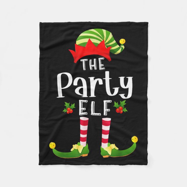 Party Christmas Elf Matching Pajama X-mas Party  Fleecefilt (Framsidan)