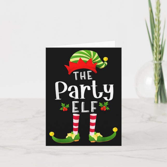 Party Christmas Elf Matching Pajama X-mas Party  Kort (Framsida)