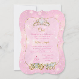 party Cinderella Rosa Carriage Cake Inbjudningar