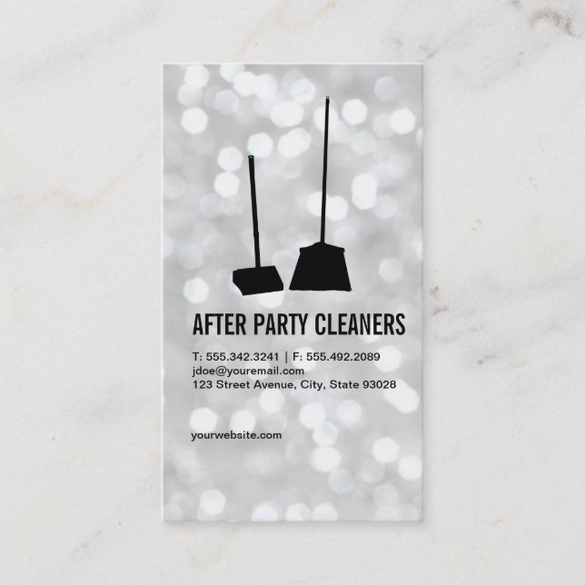 Party Cleaners / Bokeh Visitkort (Framsida)