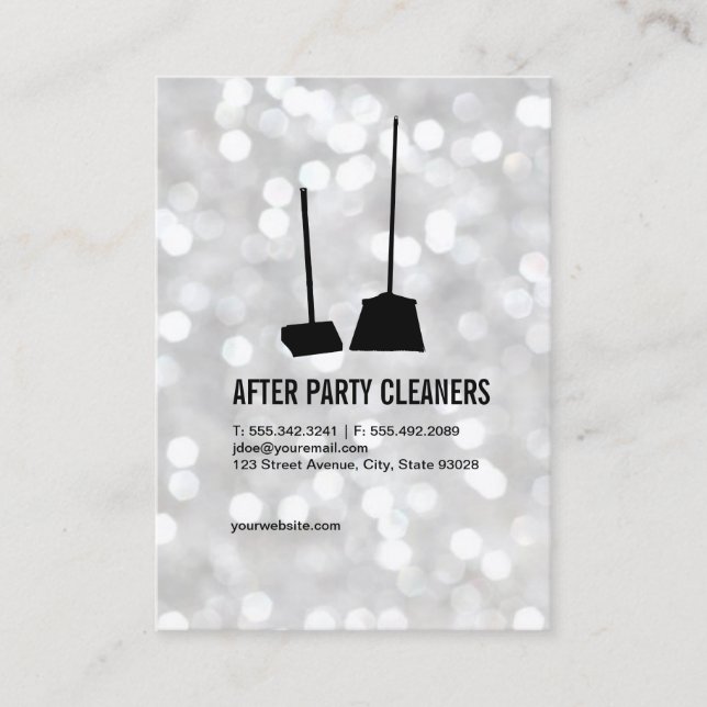 Party Cleaners / Bokeh Visitkort (Framsida)