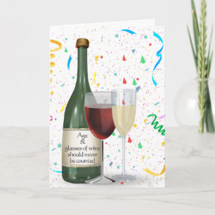 Party Confetti Vin Flaska Kort