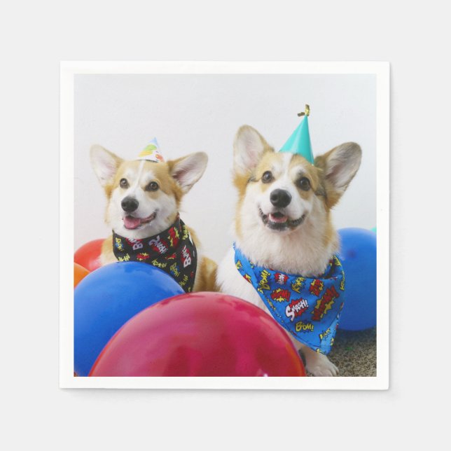 Party Corgis Pappra Napkins Pappersservett (Framsidan)