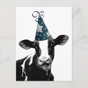Party Cow - Dairy Stil Firande Vykort