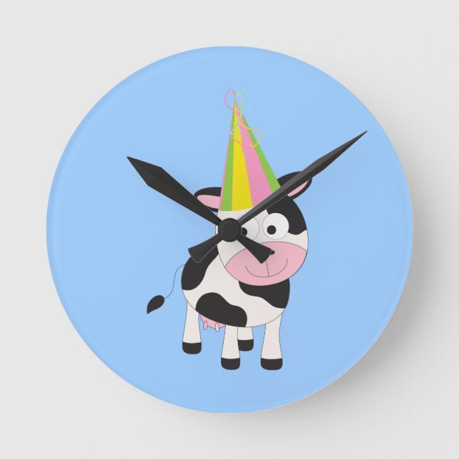 Party Cow Rund Klocka (Framsida)