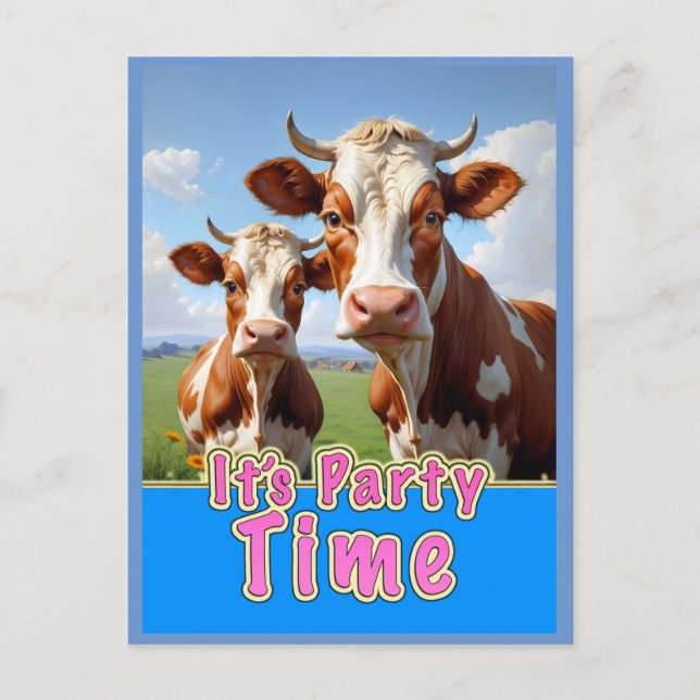 party cows vykort (Framsida)