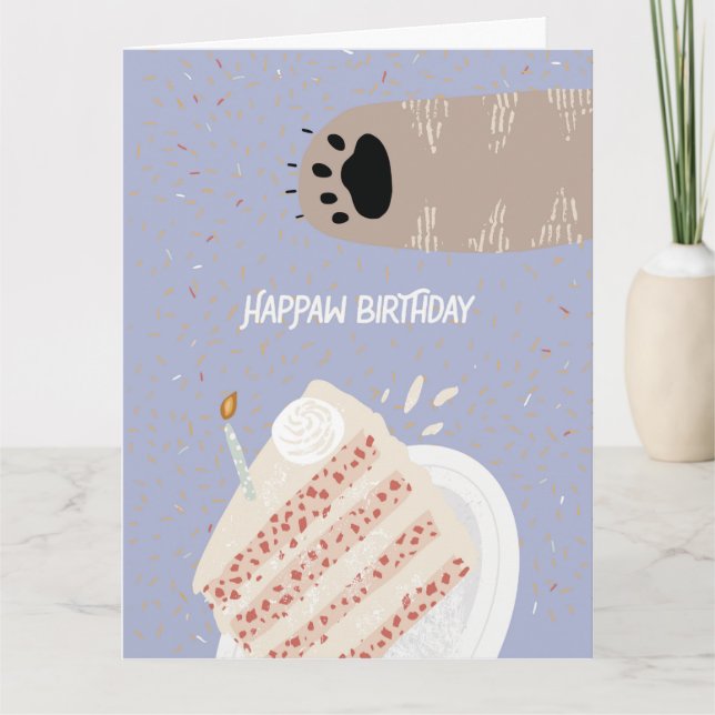 Party Crasher Birthday Cat Foleting Card Kort (Framsida)