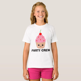 Party Crew Kids Cuptårta T-shirt, födelsedagsbesät T Shirt