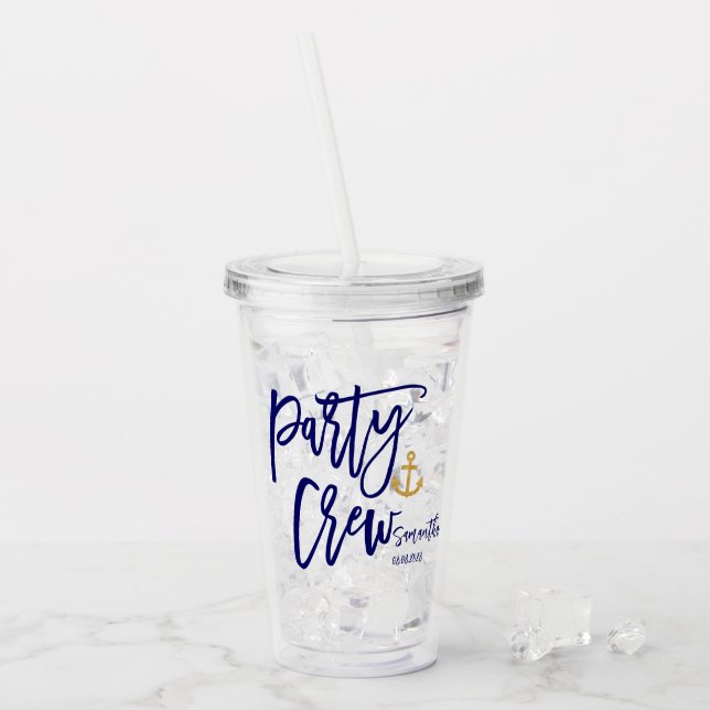 Party Crew | Nautical Bridesmaid Take Away Mugg (Framsida Ice)