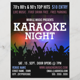 Party Crowd, Karaoke Event Advertising Reklamblad